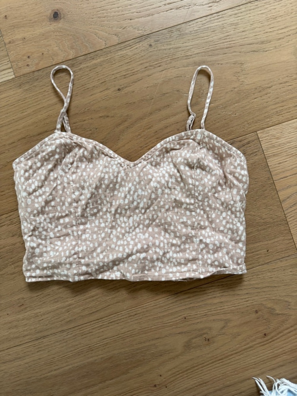 Express White Spotted Cami Crop Top